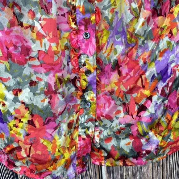 Beautiful Excetera Silk Floral Blouse- Size 2 - Picture 4 of 10